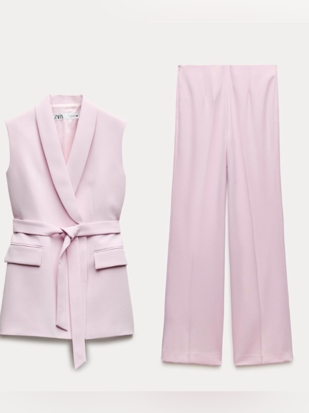 NWT ZARA, Pink Vest Pant Suit Set, Size M